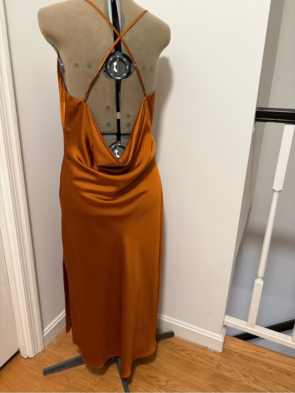 Abercrombie & Fitch Copper Satin Backless Slip Dress